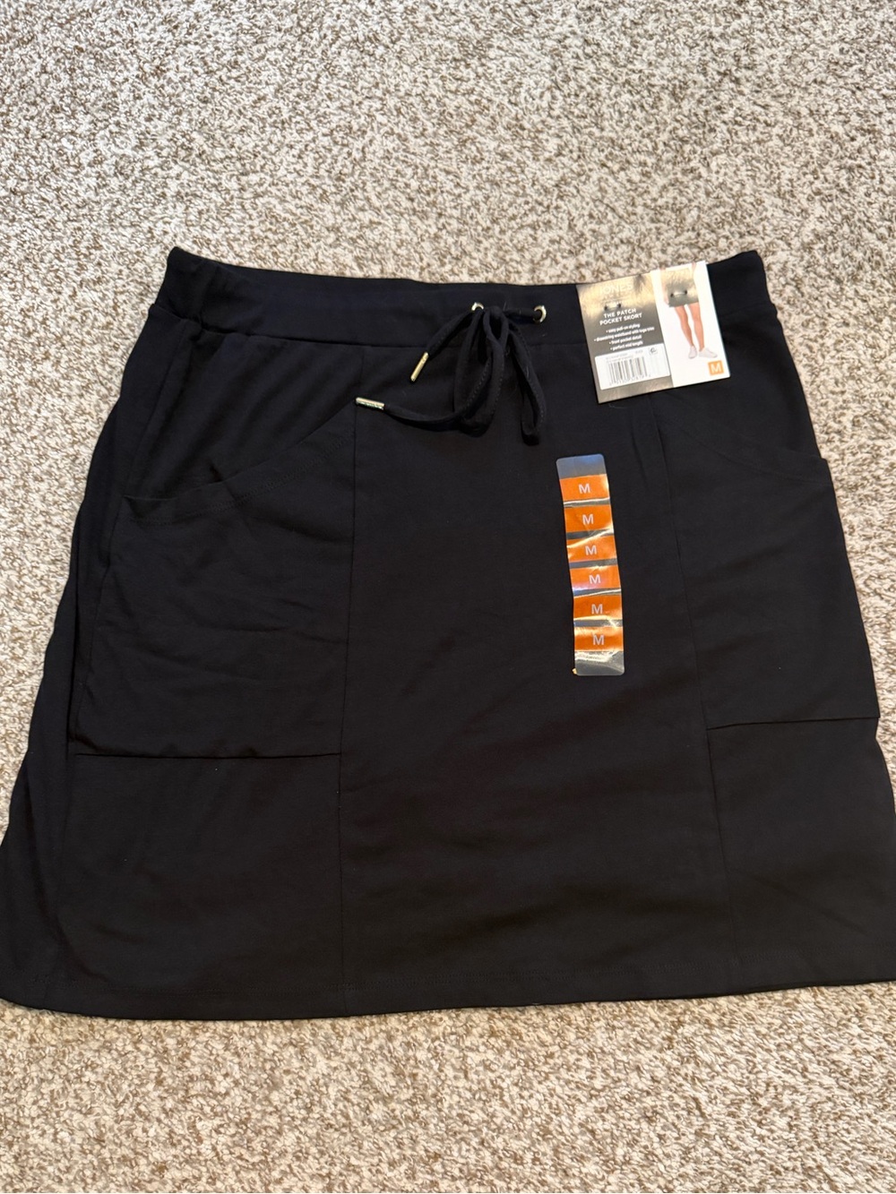 Black Drawstring Pocket Skort - Women's Casual Skirt by Jones New York